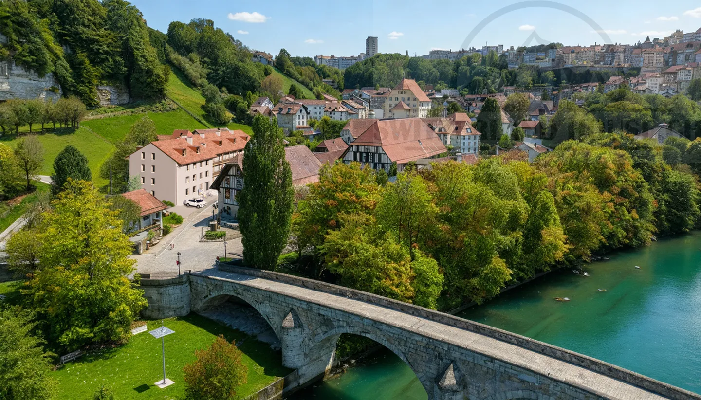 Wunderschöne 2,5 Zimmer in der Nähe der Sarine in der Unterstadt von Freiburg - Foto 6 von 9