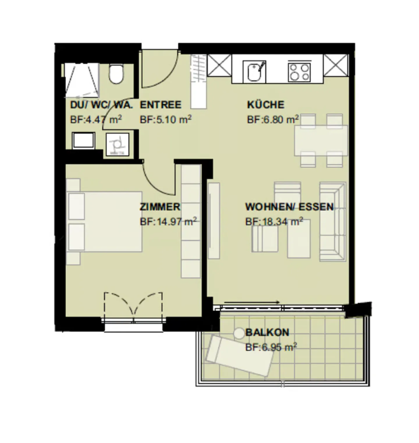 Luxuswohnung mit Balkon - Foto 1 von 7