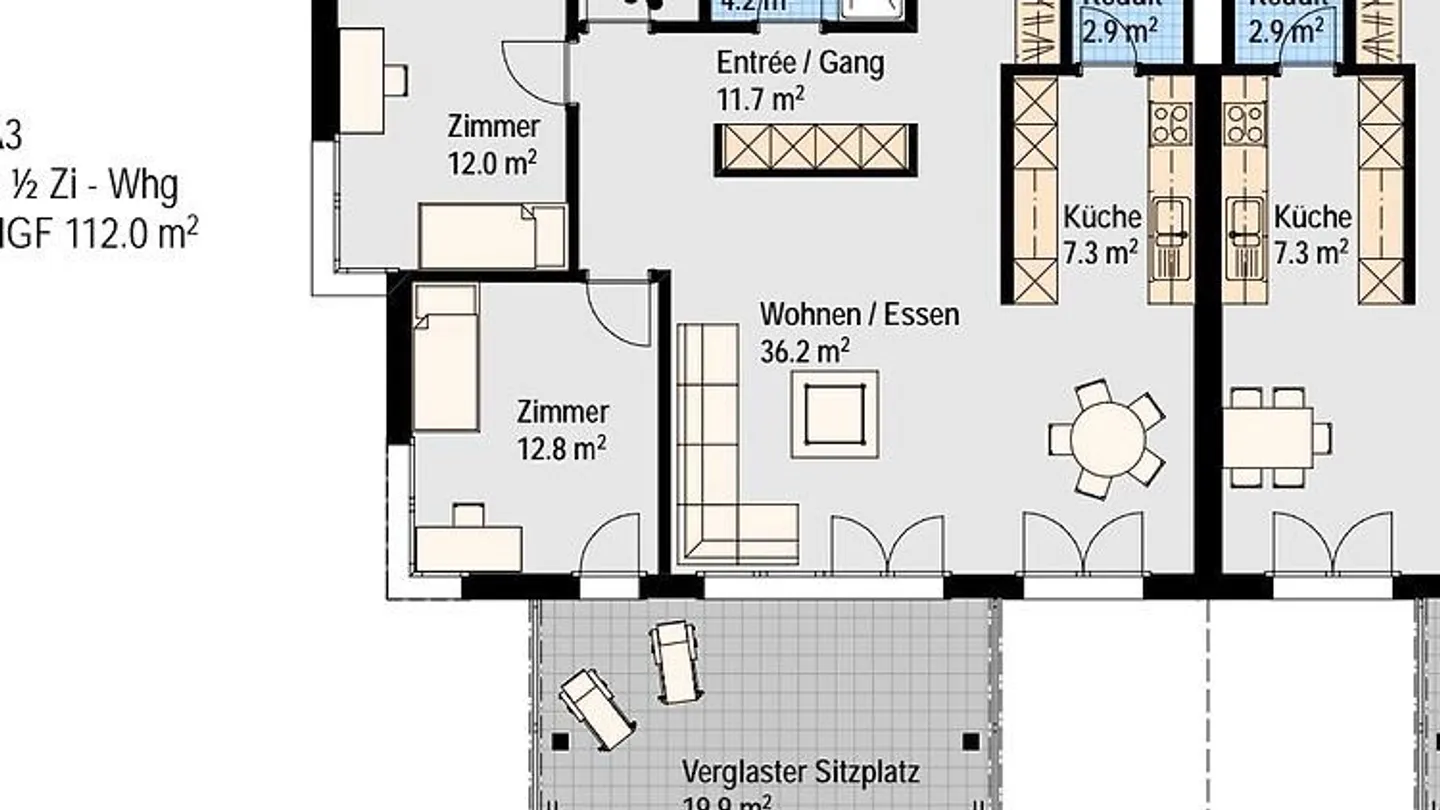 Möblierte Gartenwohnung in Jona - Foto 10 von 10