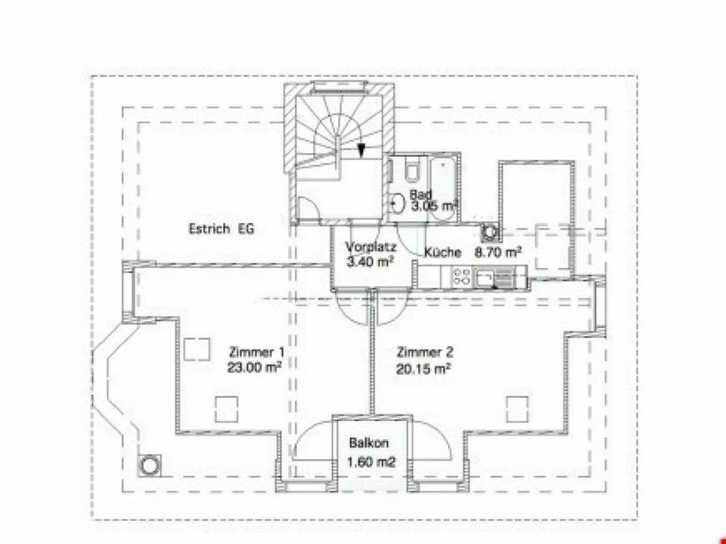 Appartement sous les combles de 2 1/2 pièces avec belle vue - Photo 12 sur 15