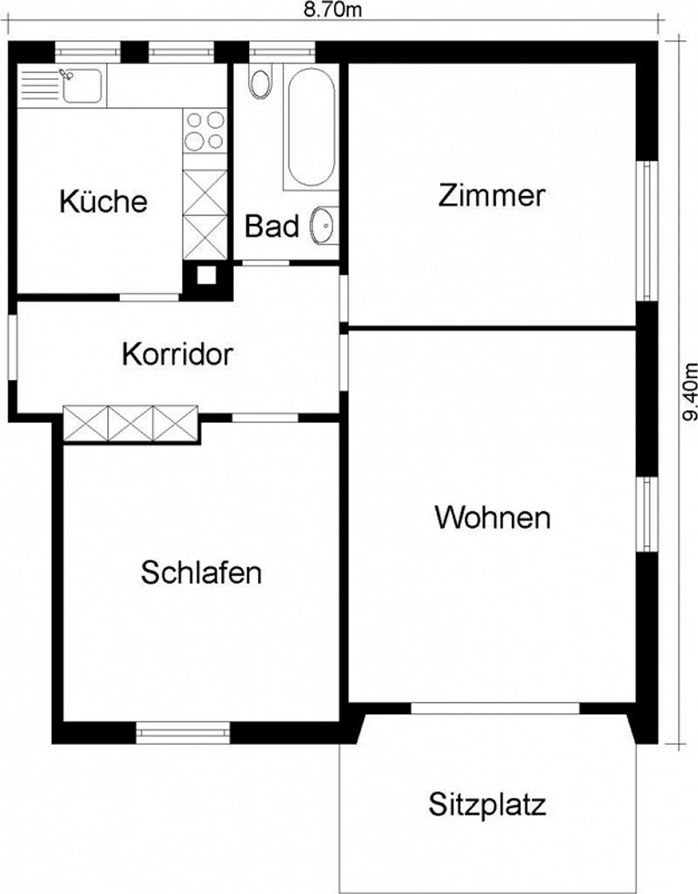 Charmante Wohnung mit Garten - Foto 9 von 9