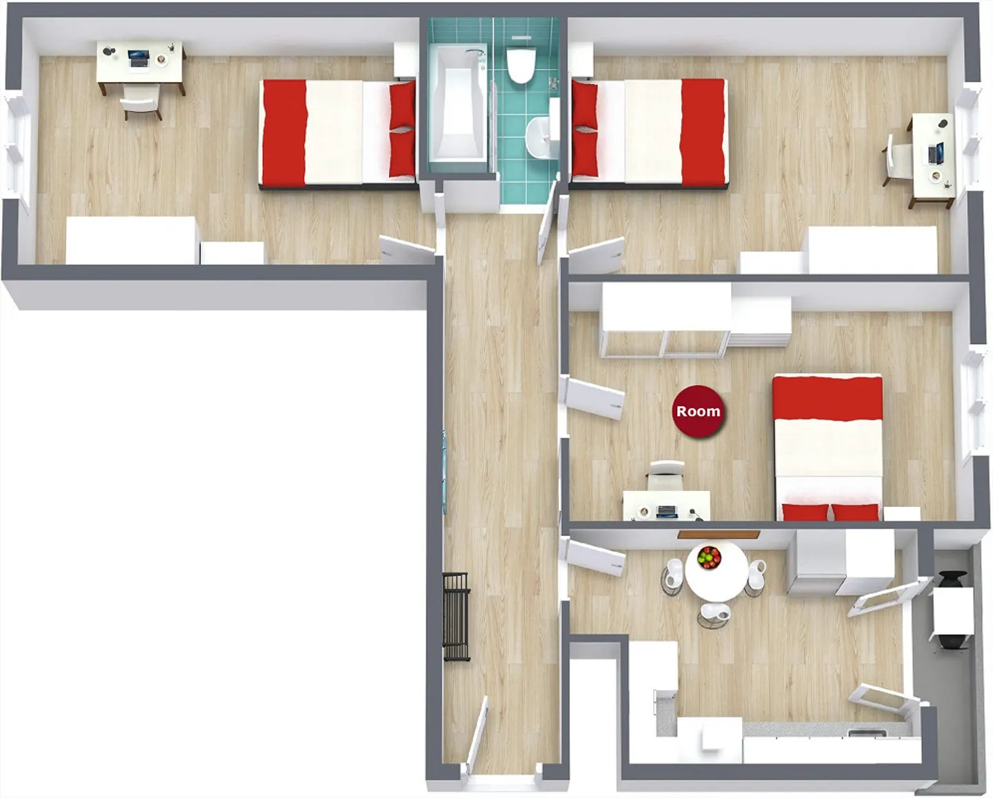 Furnished room in modernised apartment in a top location - Photo 10 of 10