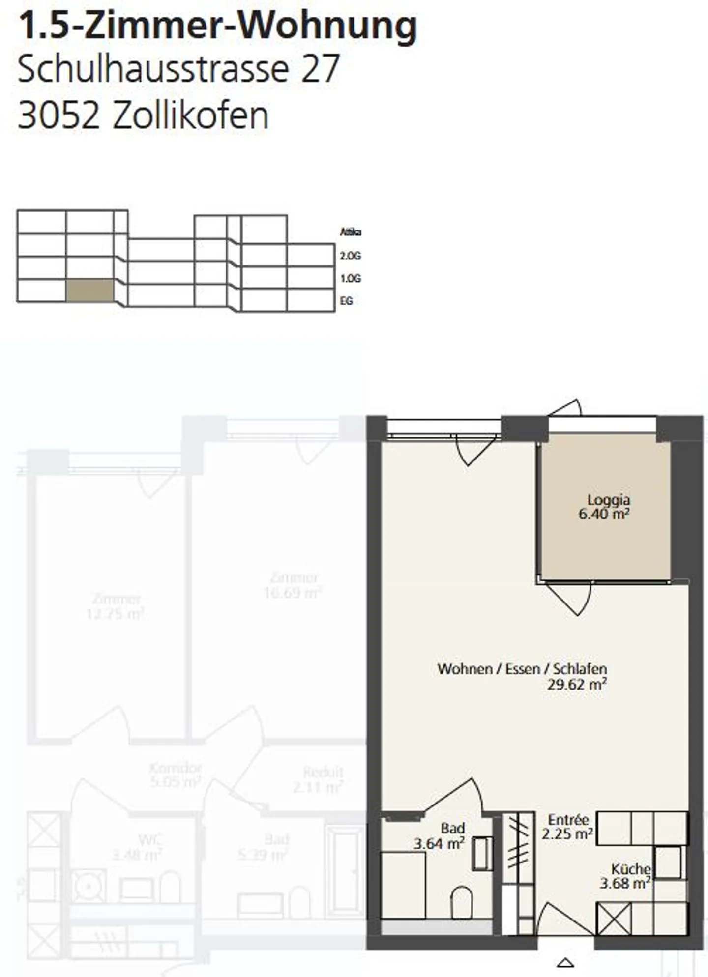 Subtenant for 1.5 room apartment, Zollikofen, built in 2022 - Photo 7 of 7