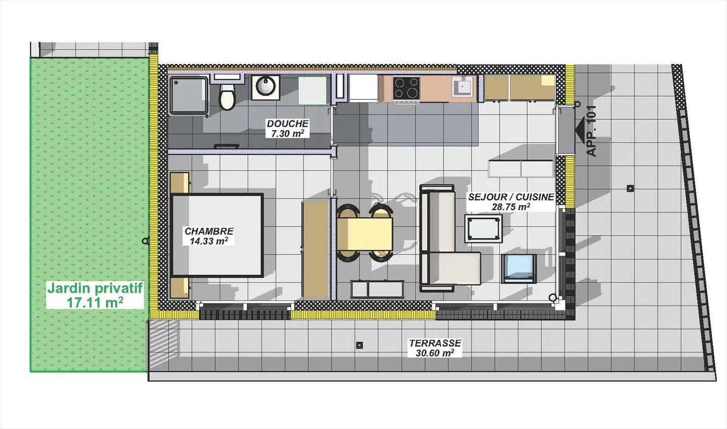 2.5-room apartment with balcony in Salins - Photo 2 of 16
