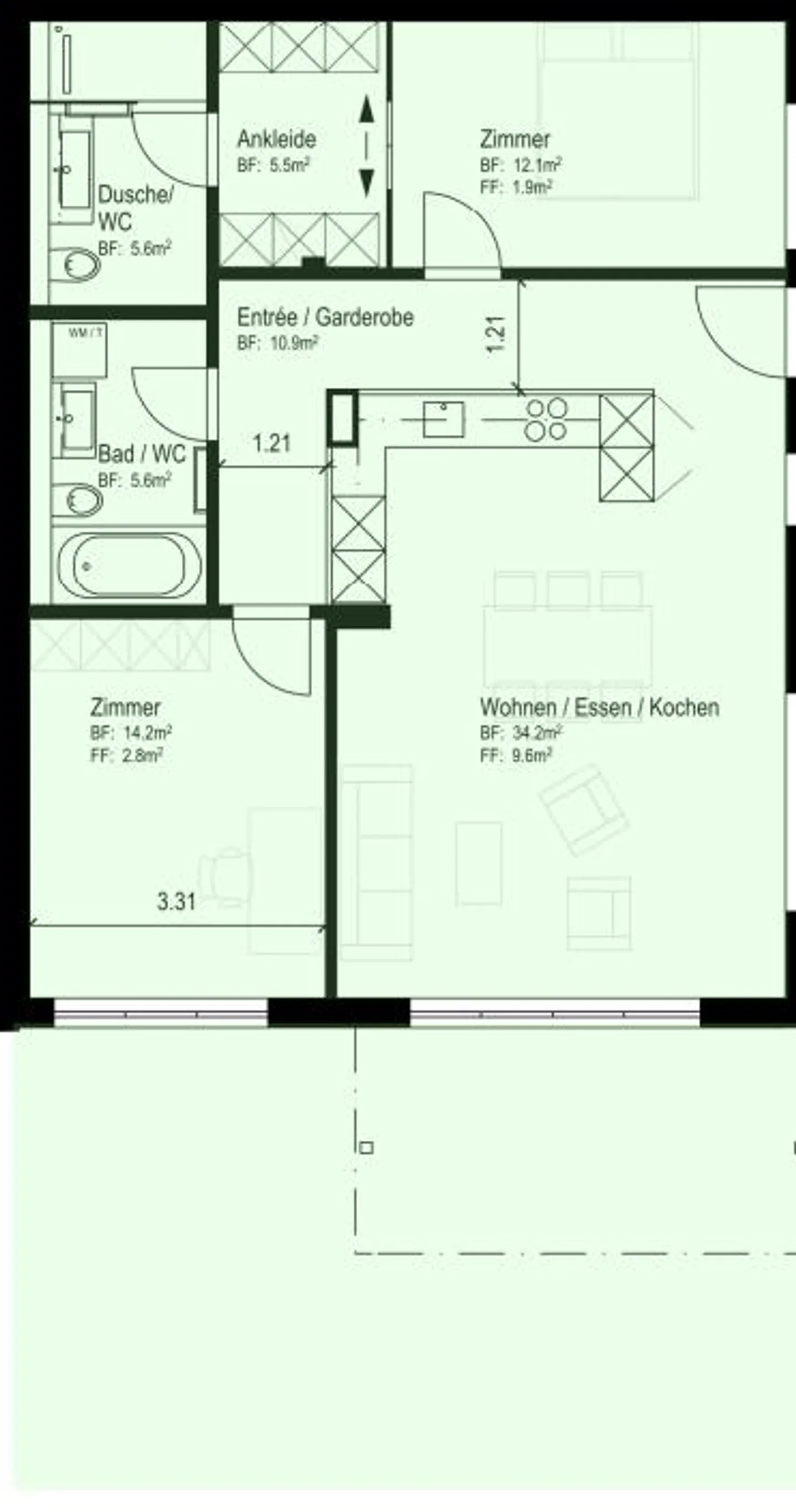 Charmante appartement neuf 3.5 pièces en construction bois moderne - première occupation - Photo 2 sur 6