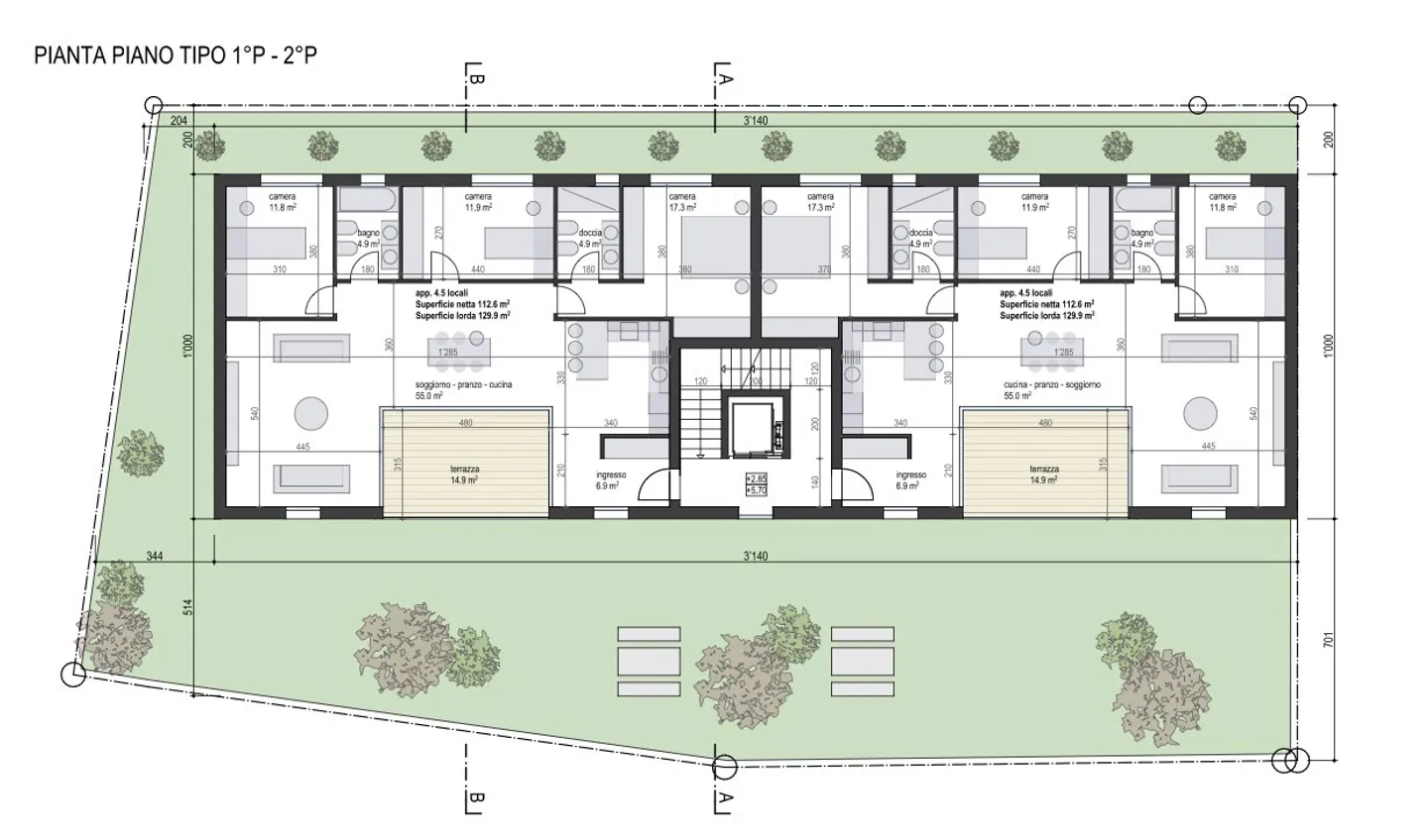 Ref. 3786 NEUES MODERNES GEBÄUDE - 4 WOHNUNGEN MIT 4,5 ZIMMERN - Foto 2 von 10