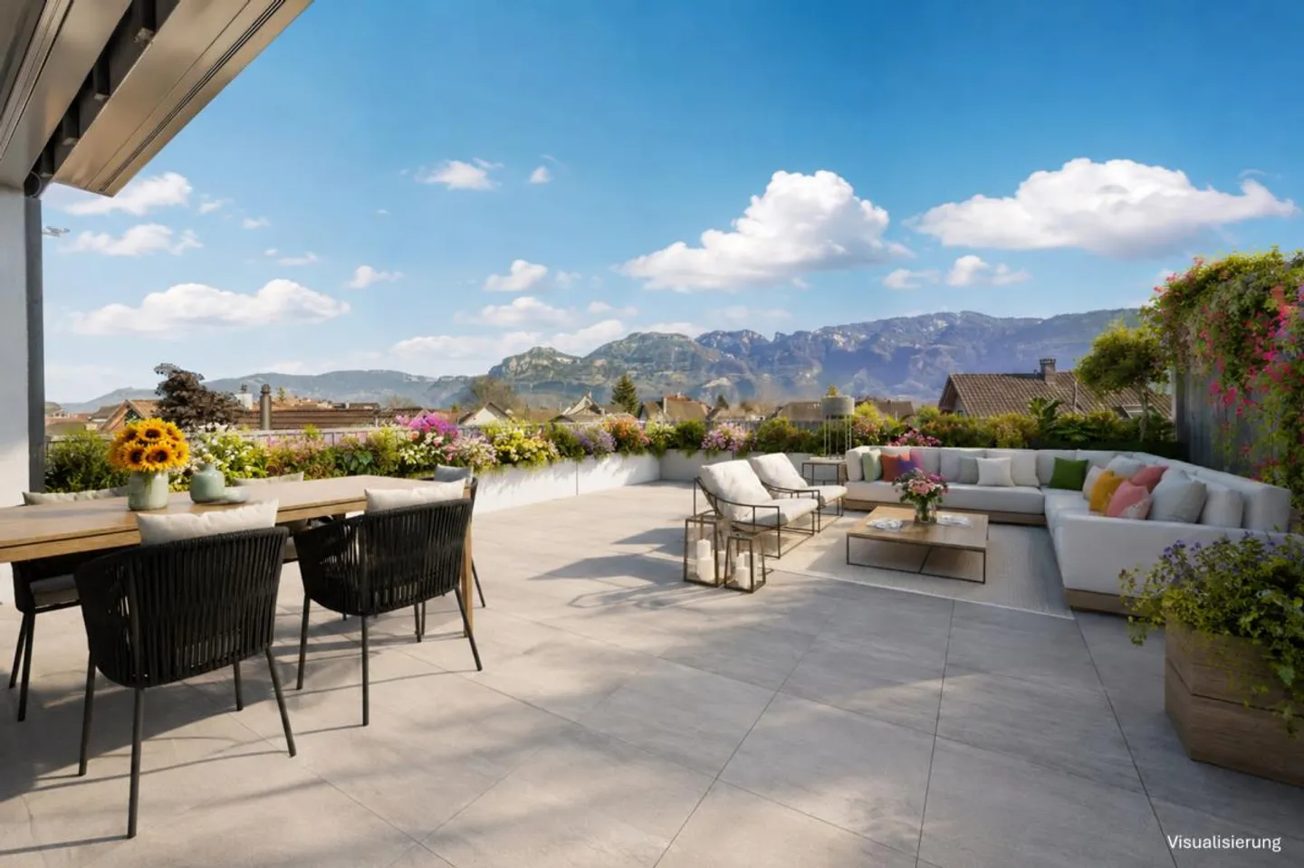Stilvolles Penthouse mit grosser Terrasse - Foto 3 von 16