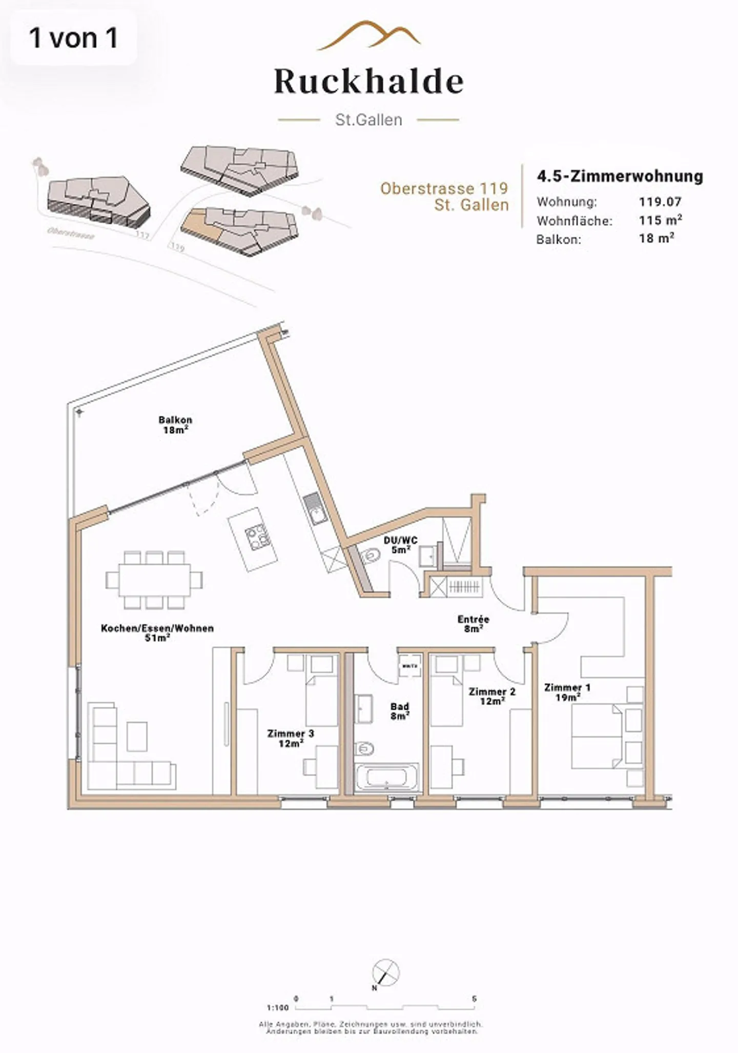 Modernes Apartment mit Terrasse - Foto 14 von 14