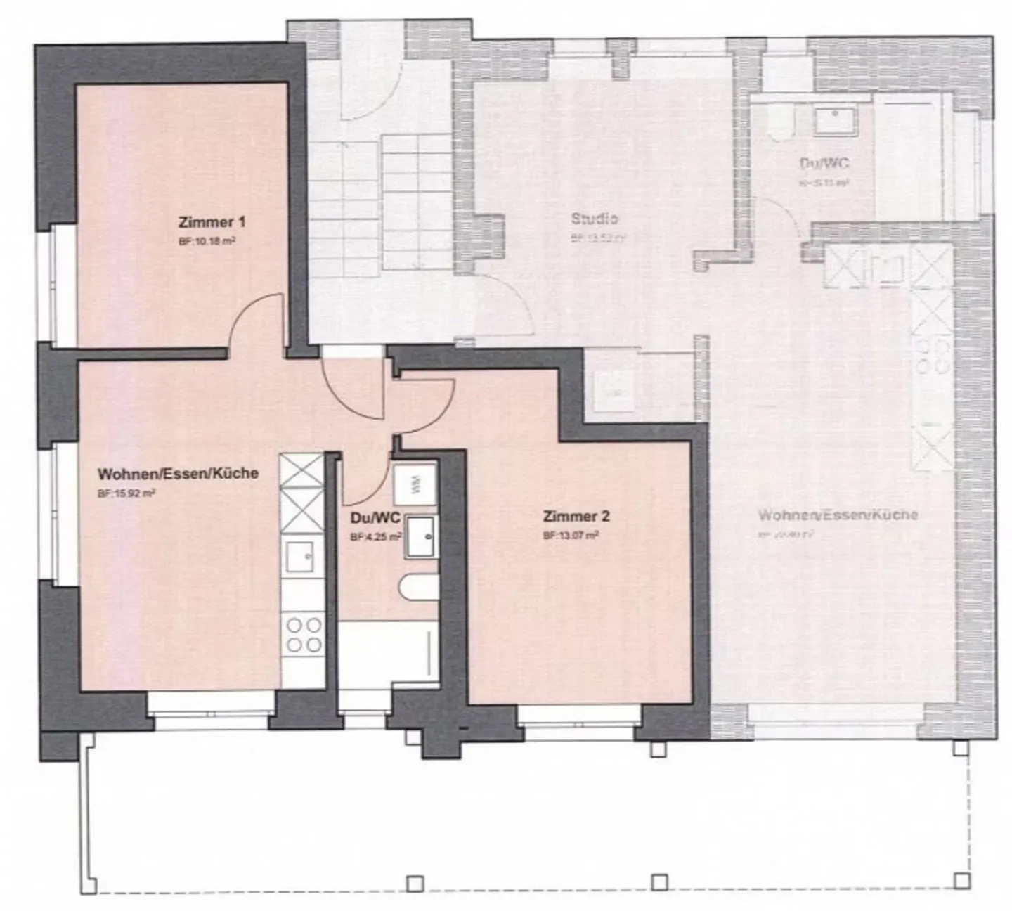 Appartamento ristrutturato di 2,5 locali a Wil con grande balcone - Foto 6 di 6
