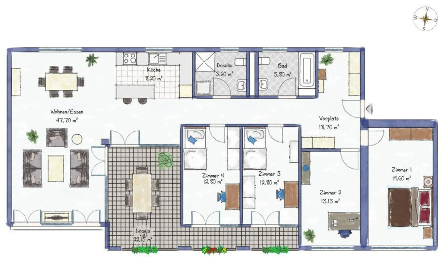Appartamento 5.5 con 144 mq di superficie abitabile netta e 22 mq di loggia - Foto 12 di 13
