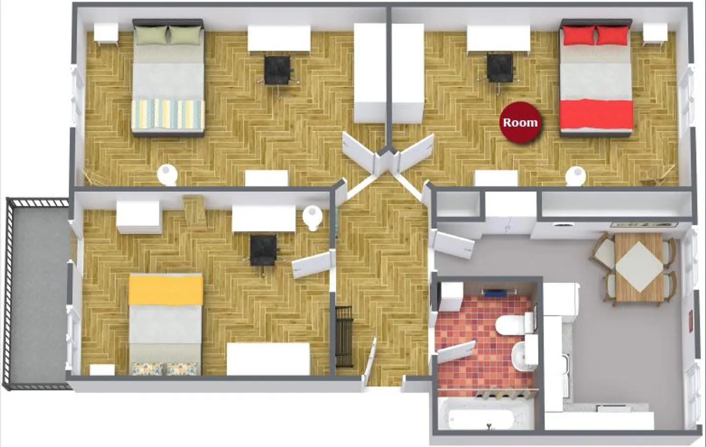 Furnished room in modernised apartment in a top location - Photo 8 of 8
