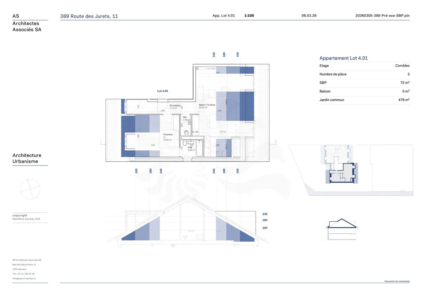 Appartamento con 3 camere al 2° piano in Promozione 11, Route des Jurêts a Choulex - Foto 8 di 8