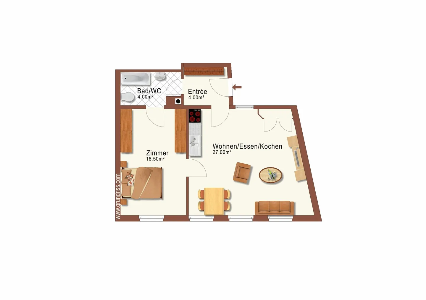 Charmante 2-Zimmer-Wohnung im Herzen von St. Gallen - Foto 7 von 8