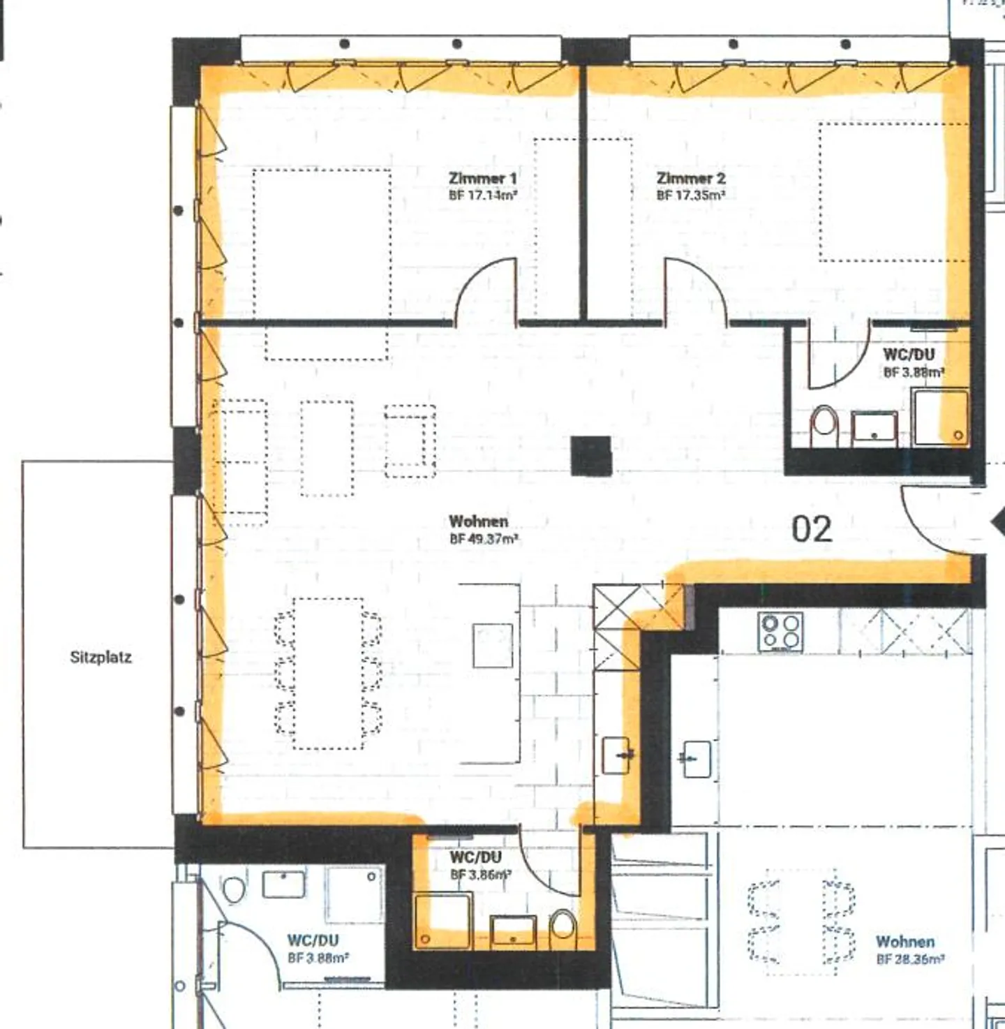 Appartement moderne de 3,5 pièces avec patio dans un endroit calme - Photo 10 sur 11