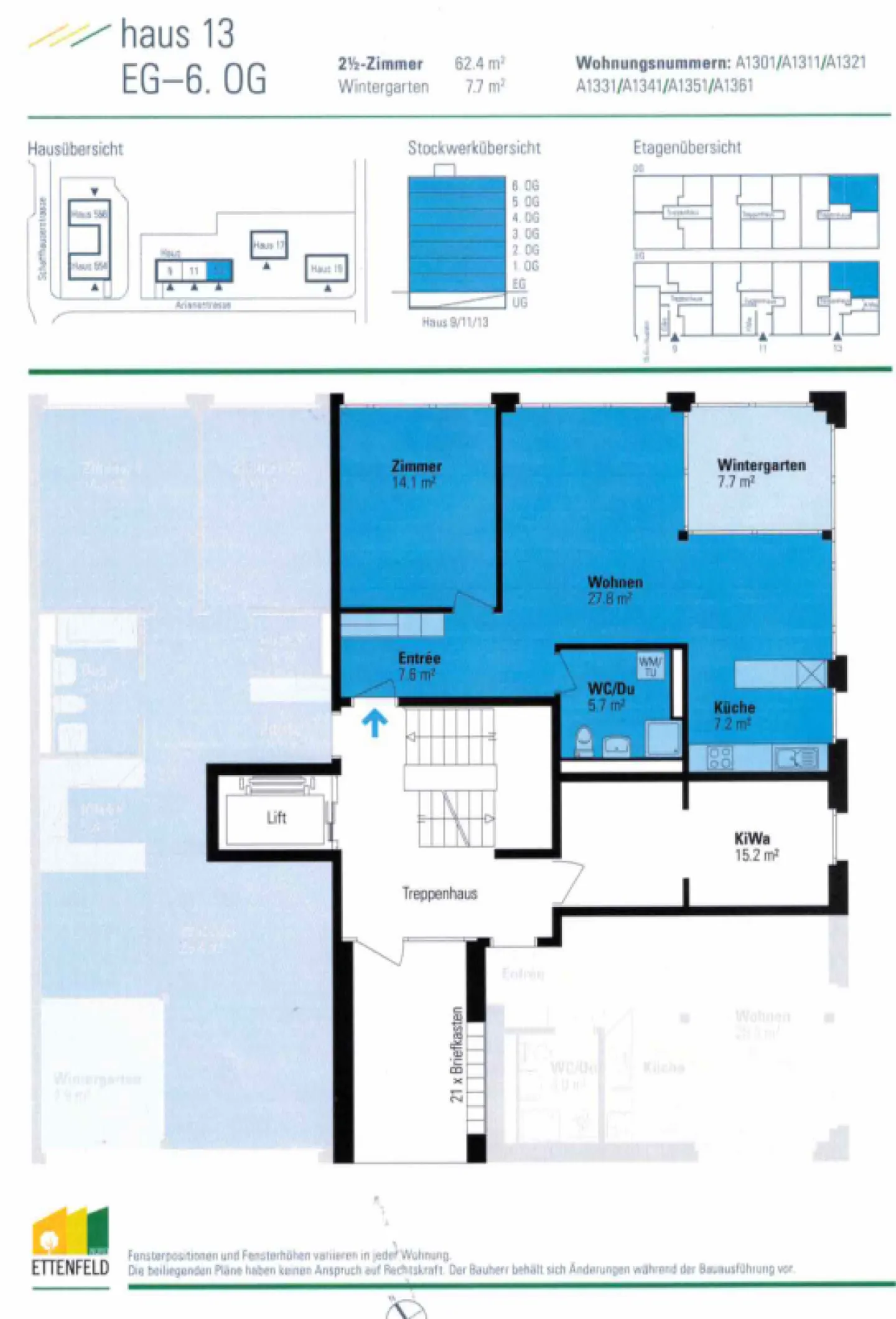 2.5 ZW: Helle Wohnung mit Waschturm - Foto 6 von 7