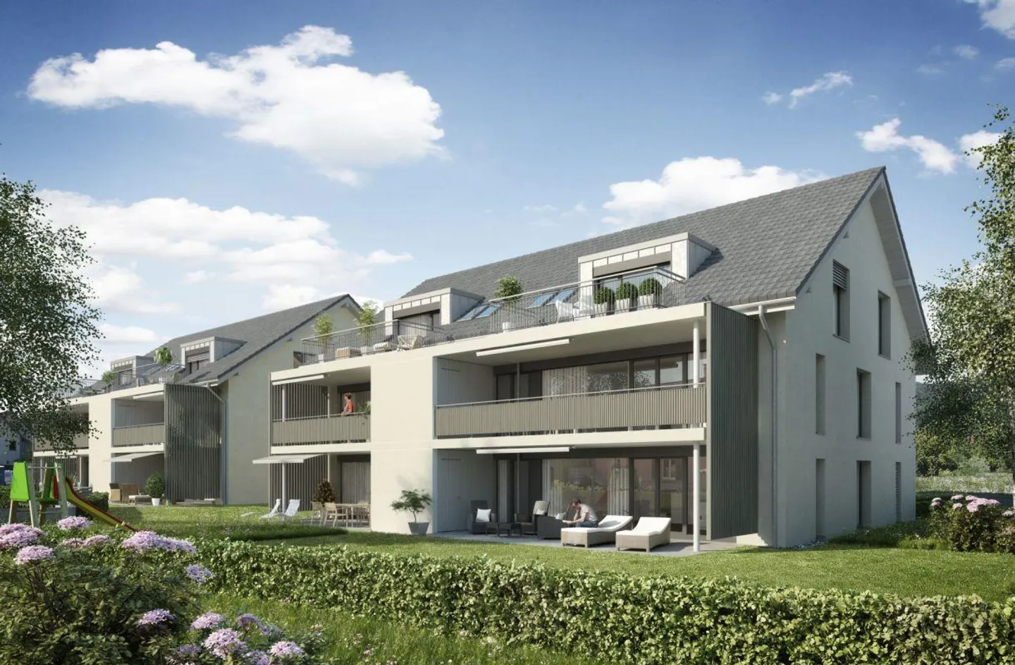 Appartement sous les combles de 3,5 pièces avec vue sur la Habsbourg - Photo 1 sur 8