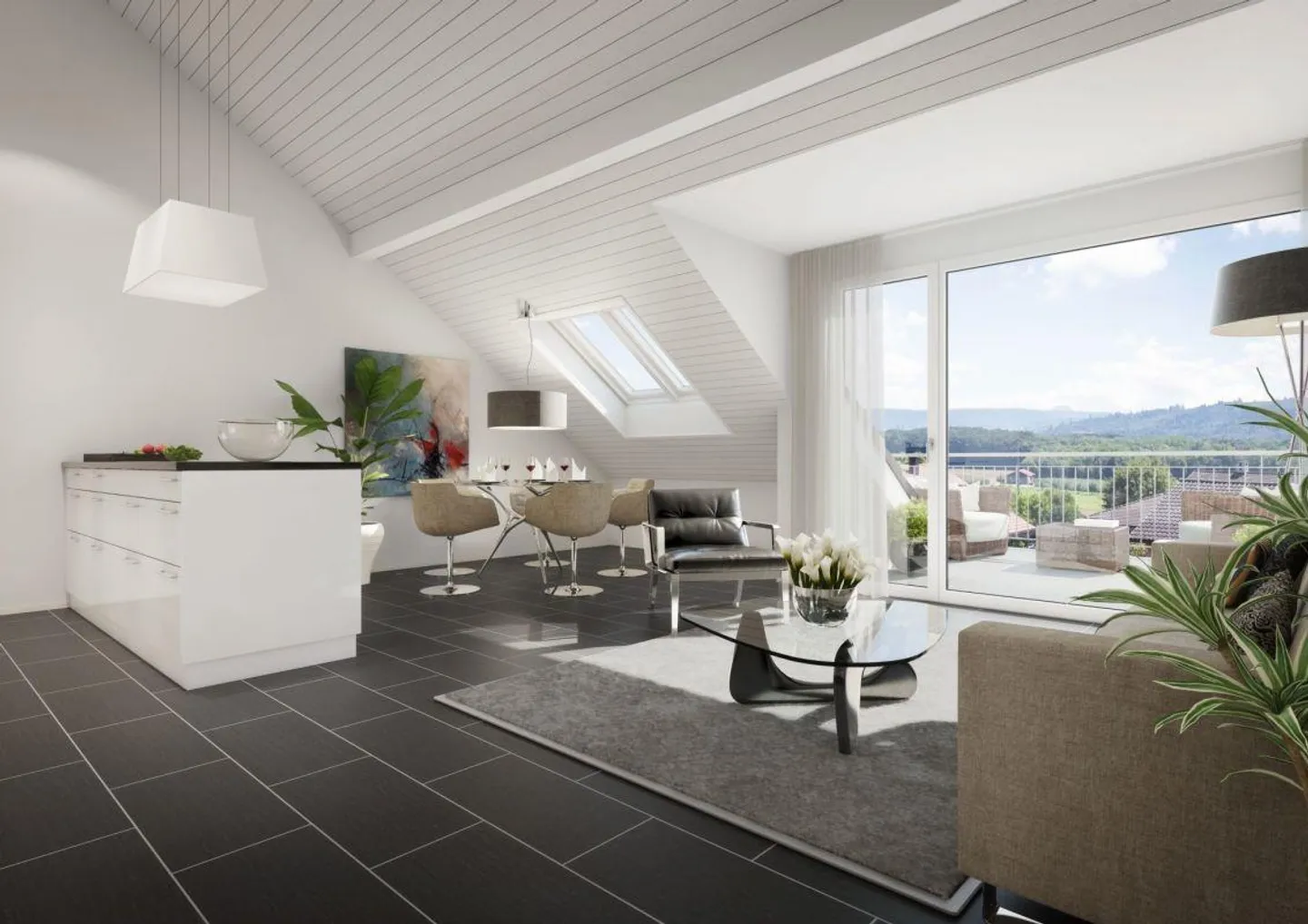 Appartement sous les combles de 3,5 pièces avec vue sur la Habsbourg - Photo 4 sur 8