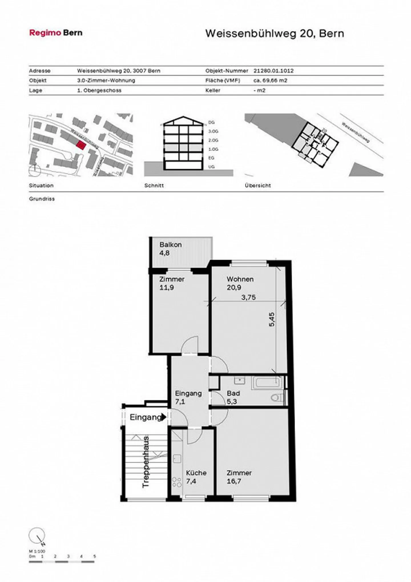 Gemütliche Wohnung in Bern - Foto 4 von 4