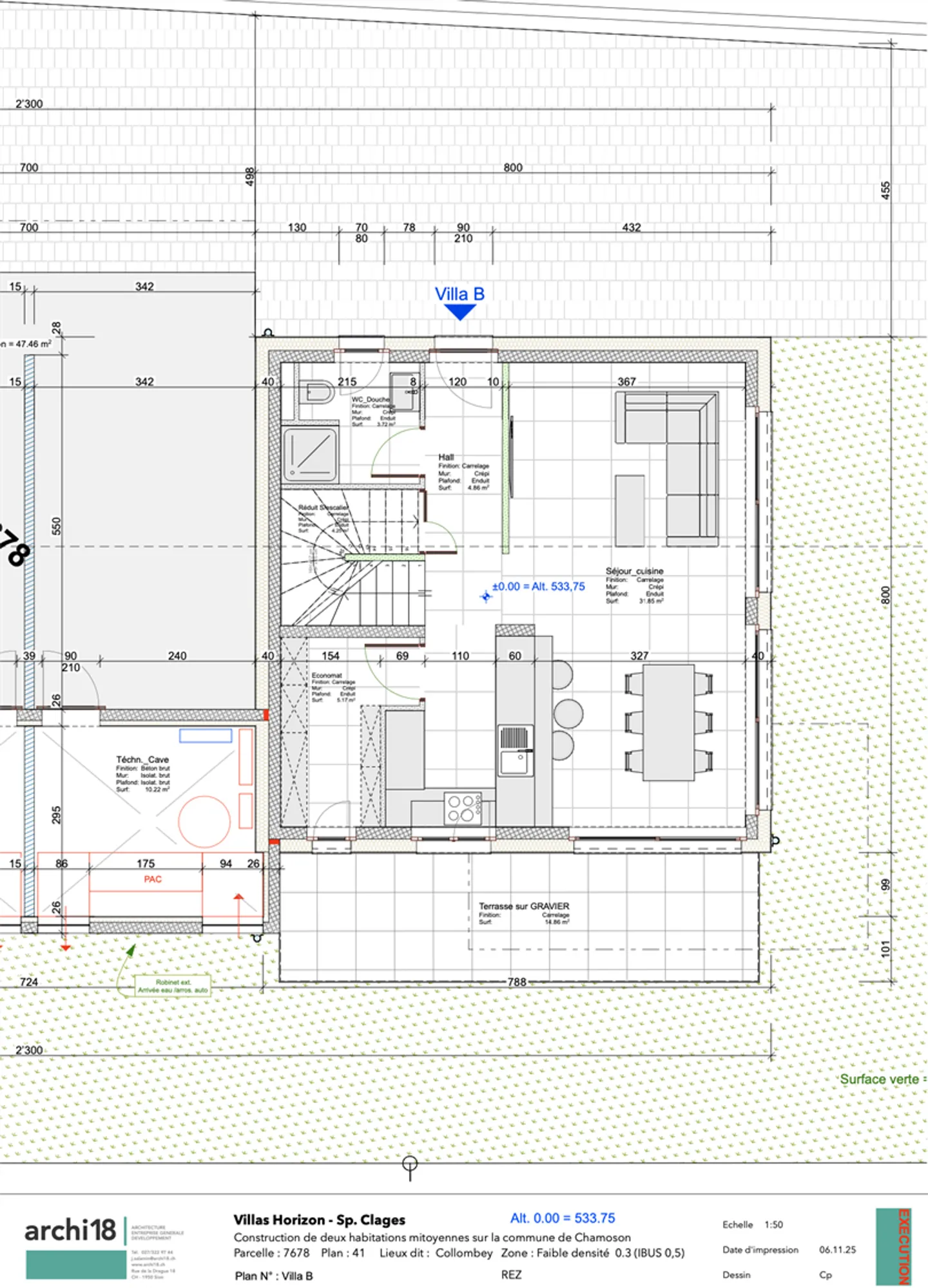 Villa familiale avec 4,5 pièces près de la zone de construction - Photo 8 sur 9