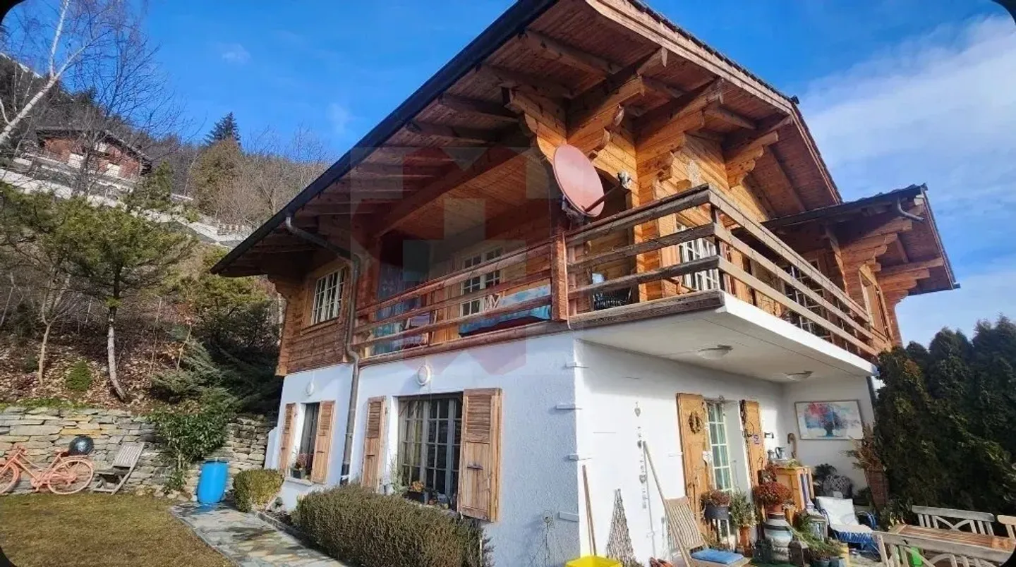 Magnificent Log Cabin with Panoramic View of the Valais - Photo 3 of 12
