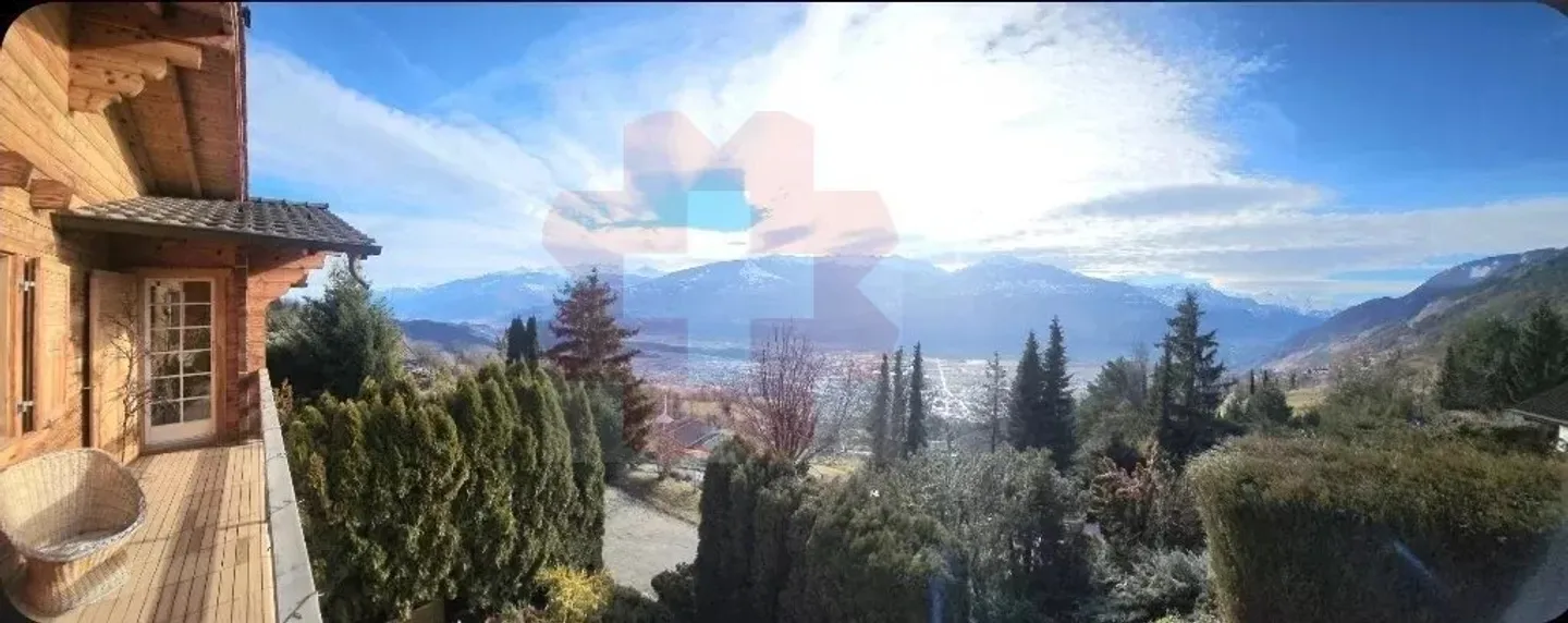 Magnificent Log Cabin with Panoramic View of the Valais - Photo 5 of 12