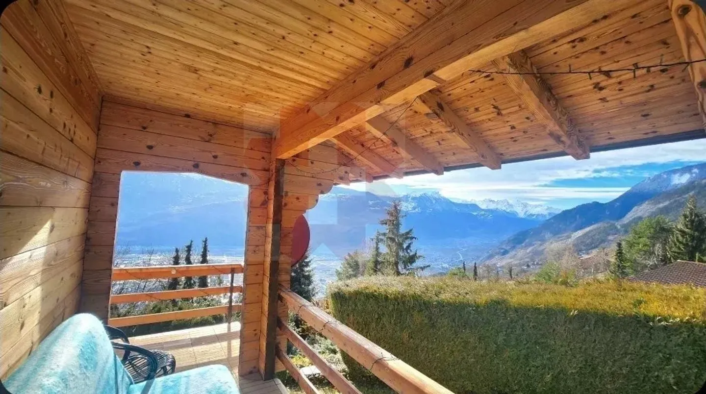 Magnificent Log Cabin with Panoramic View of the Valais - Photo 8 of 12