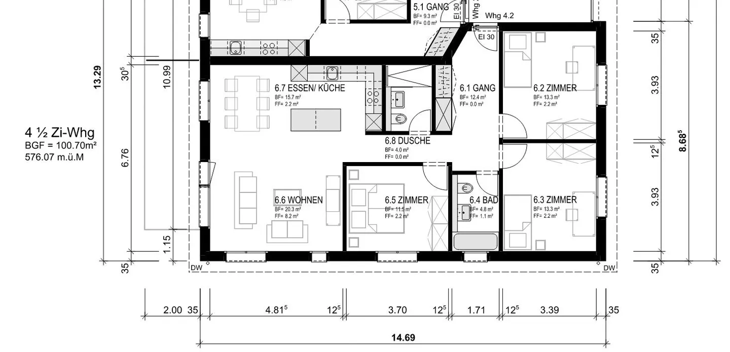 Appartement moderne de 4,5 pièces avec balcon - Photo 13 sur 13