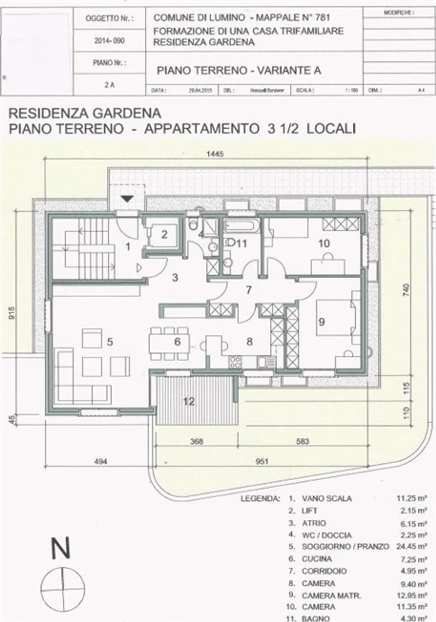 4 1/2-Zi-Neubau-Gartenwohnung in 3-Fam-Haus. Projekt einer 4 1/2-Zimmer-Erdgeschosswohnung - Foto 10 von 17