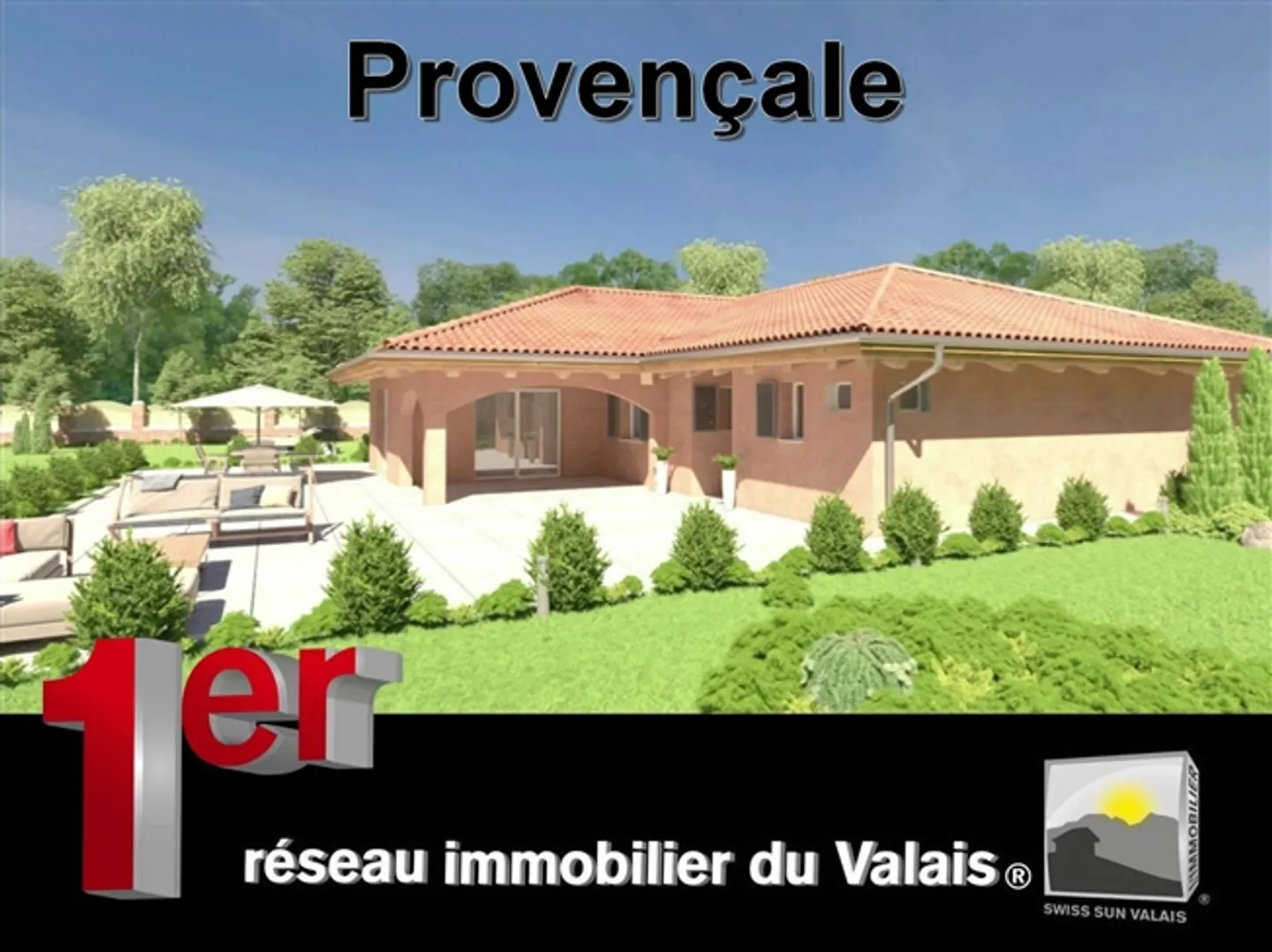 VALAIS / I am "PROVENCALE" Beautiful Villa ON ONE LEVEL, to build 4.5 rooms of 163 m² for sale - Photo 1 of 15