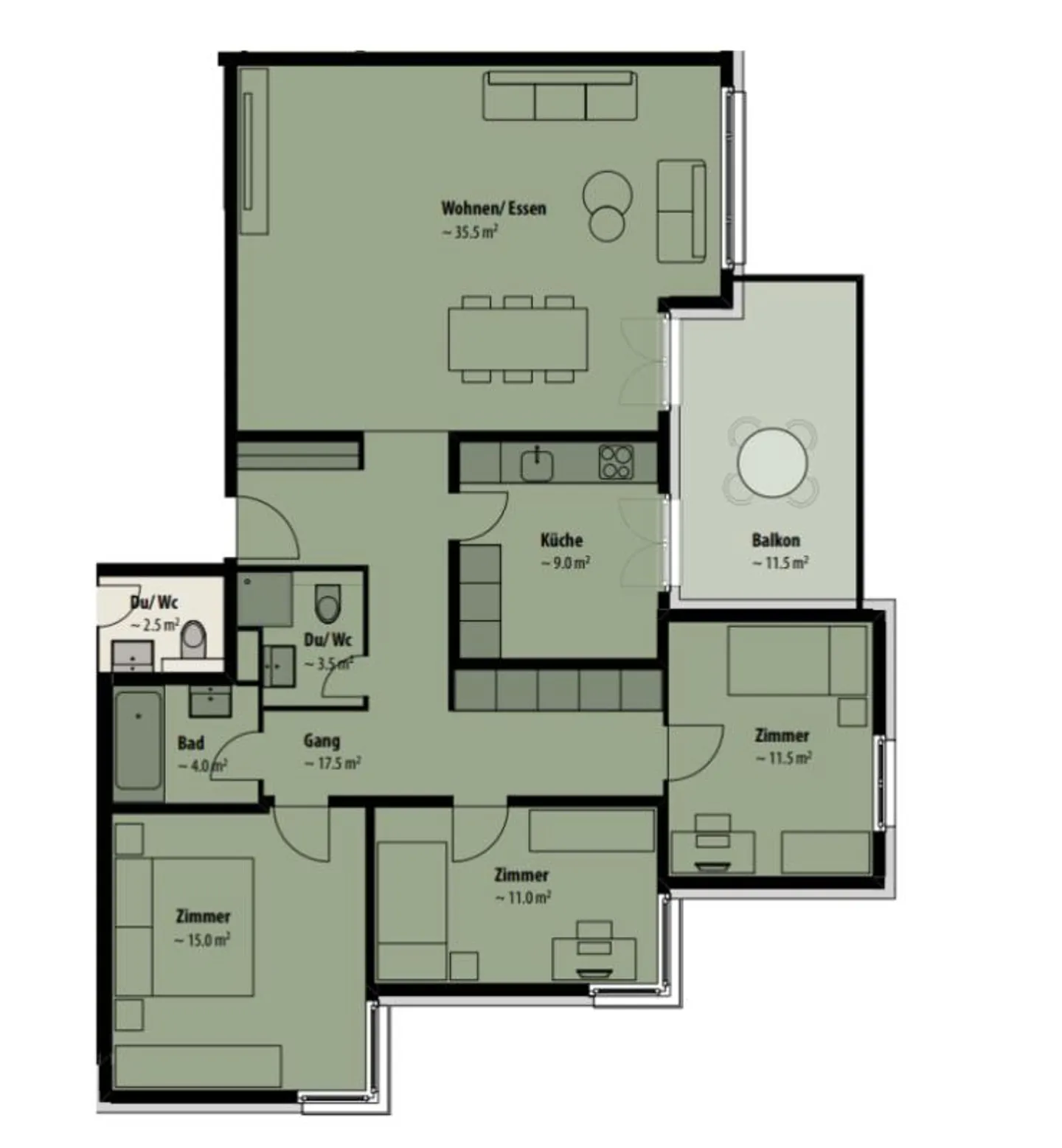 APPARTAMENTO CENTRALE 4.5 STANZE A UZWIL - Foto 10 di 11