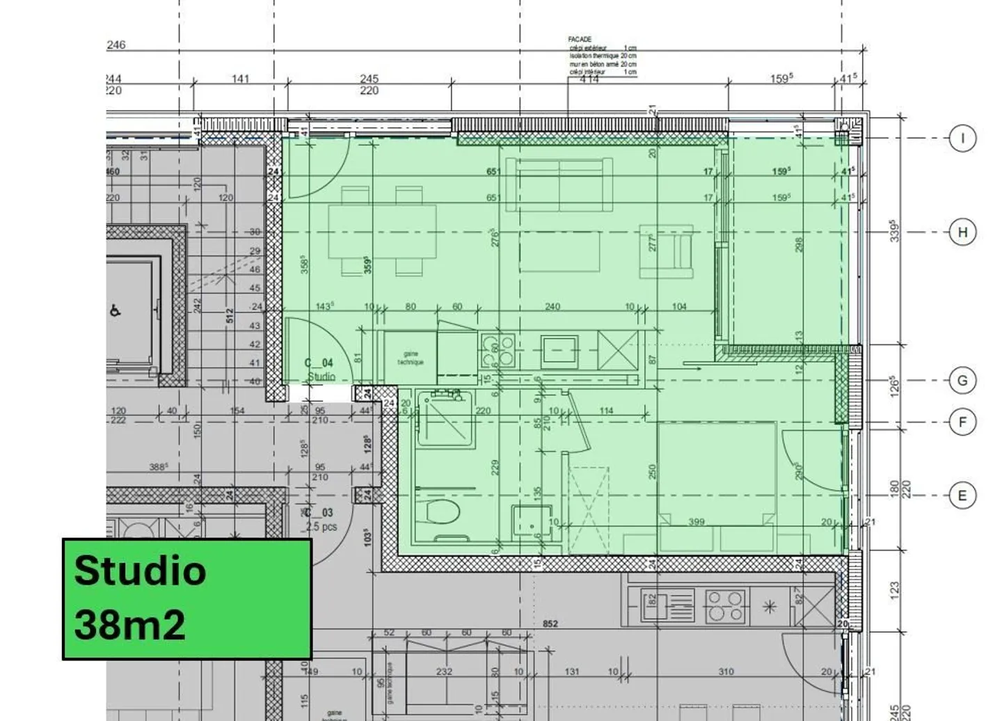 Modernes Studio mit Terrasse - Foto 3 von 11
