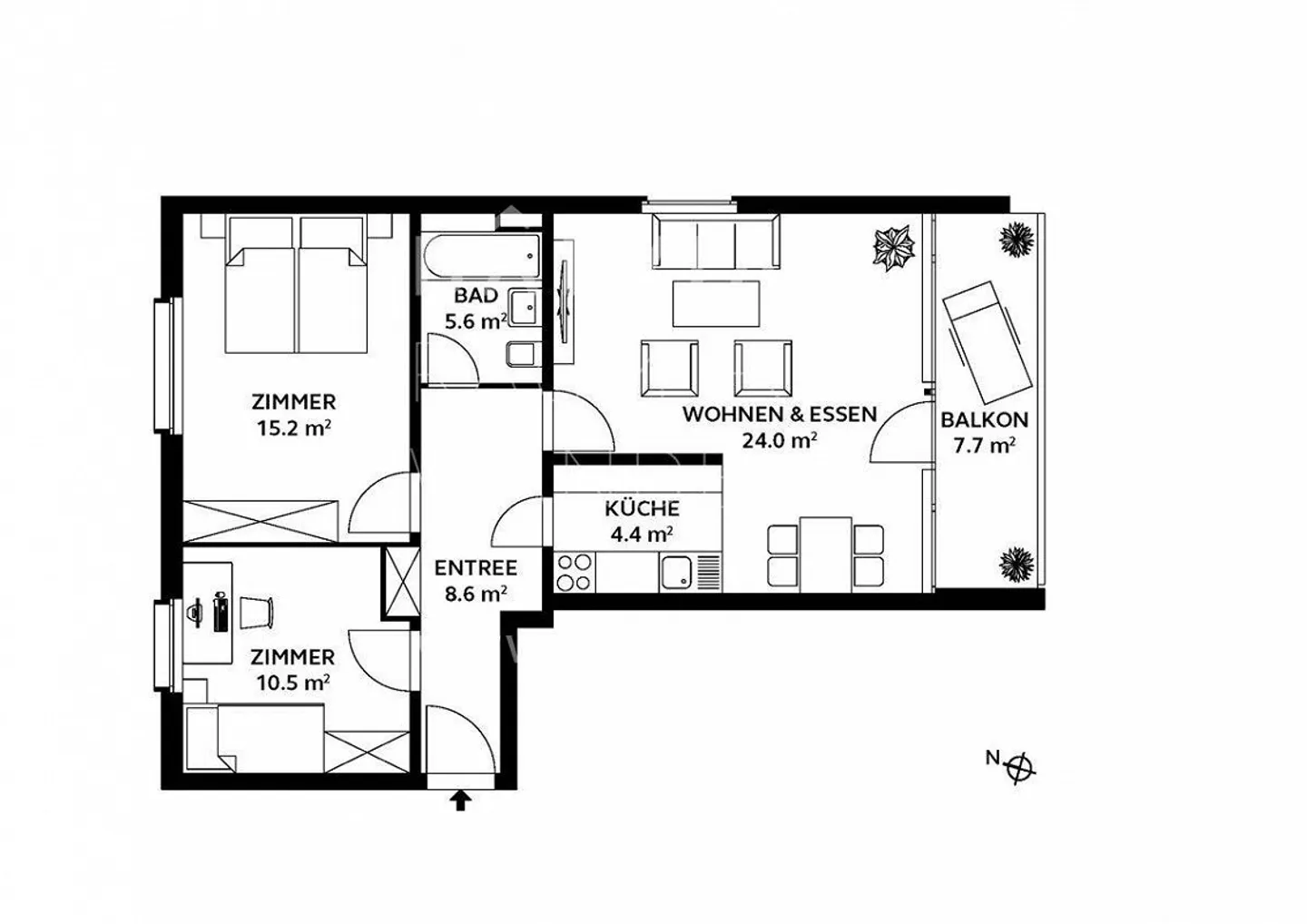 Appartement lumineux avec nouvelle salle de bain et place de parking - Photo 7 sur 9