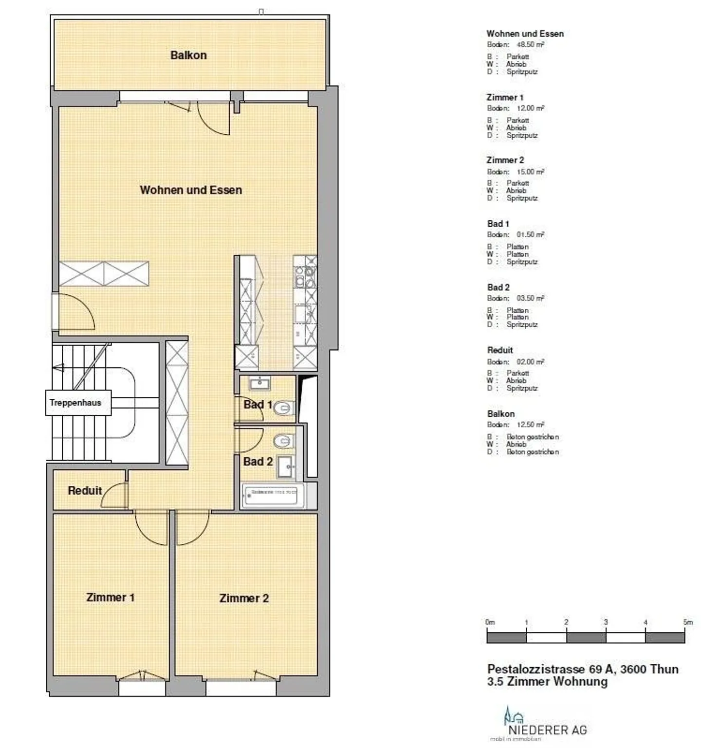 Nouveau chez soi dans le vert : appartement de 3 pièces au Pestalozzipark - Photo 6 sur 6