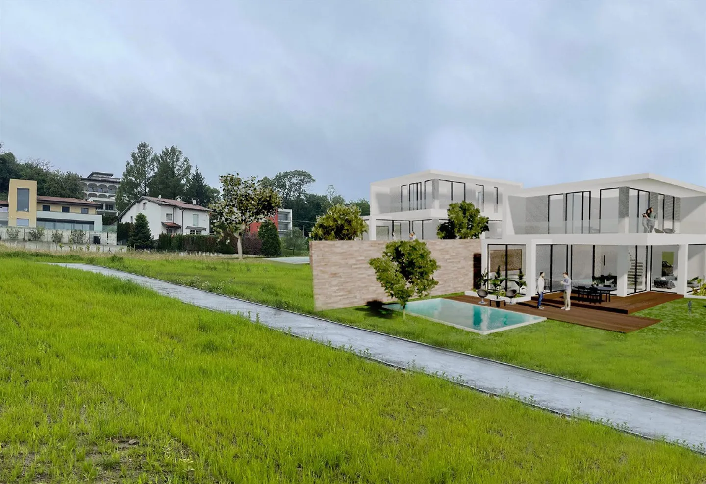 NOUVELLE VILLA À CONSTRUIRE AVEC PROJET À SAN PIETRO DI STABIO - Photo 3 sur 9