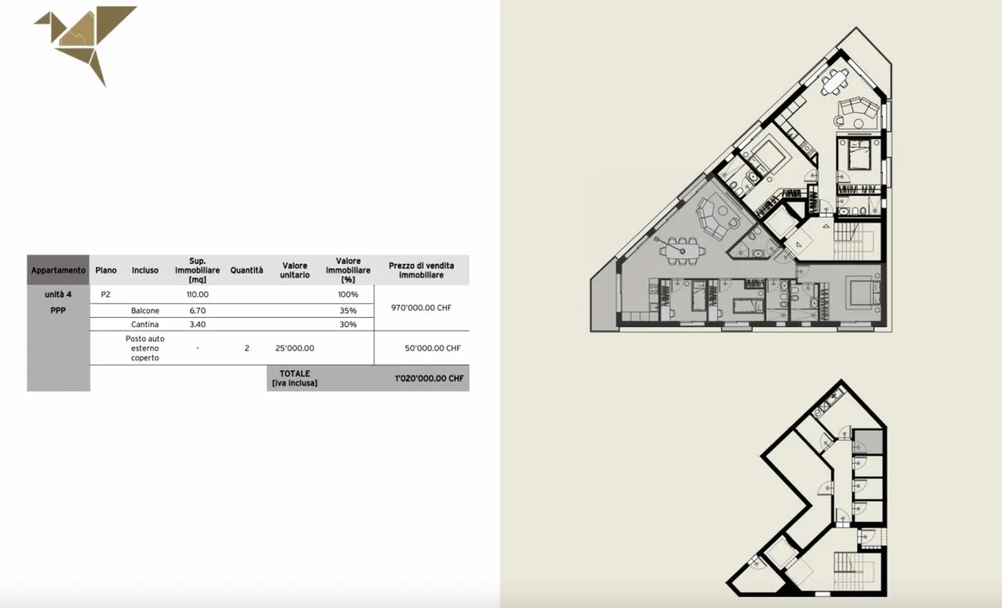 ORIGLIO RESIDENZA ORIGAMI · DESIGN ÉLÉGANT DE 4,5 PIÈCES - Photo 7 sur 8
