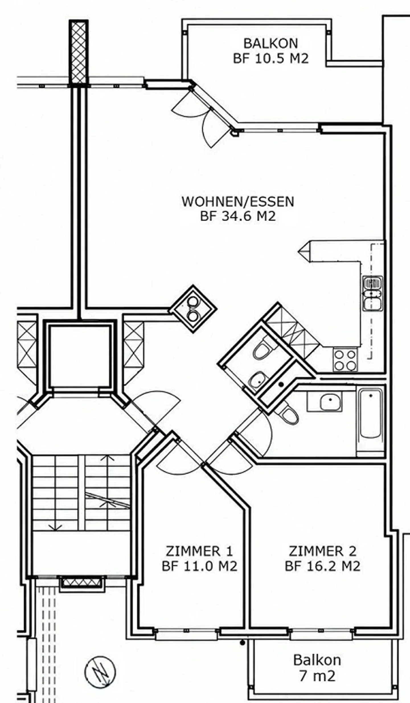 Spacious 3½-room condominium with two balconies - Photo 12 of 12