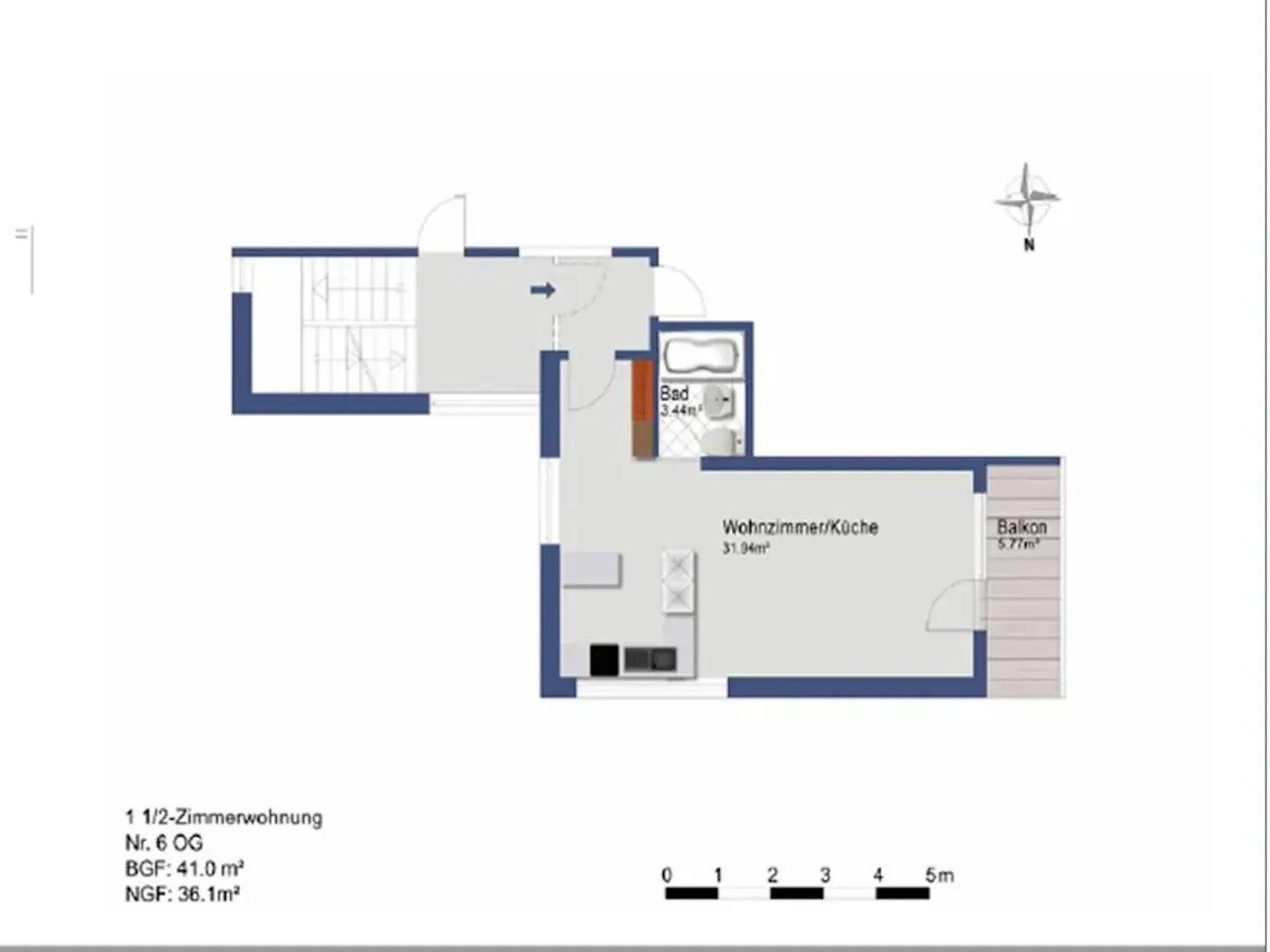 Furnished apartment in Dällikon, Zurich - 1.5 rooms * wind-protected balcony * cellar - Photo 1 of 10