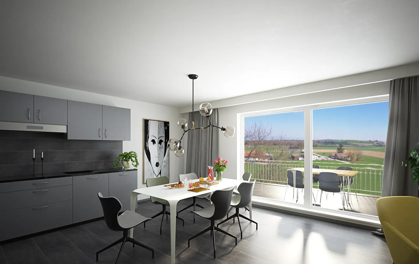 4.5 rooms on the ground floor with balcony and unobstructed view - Photo 1 of 6