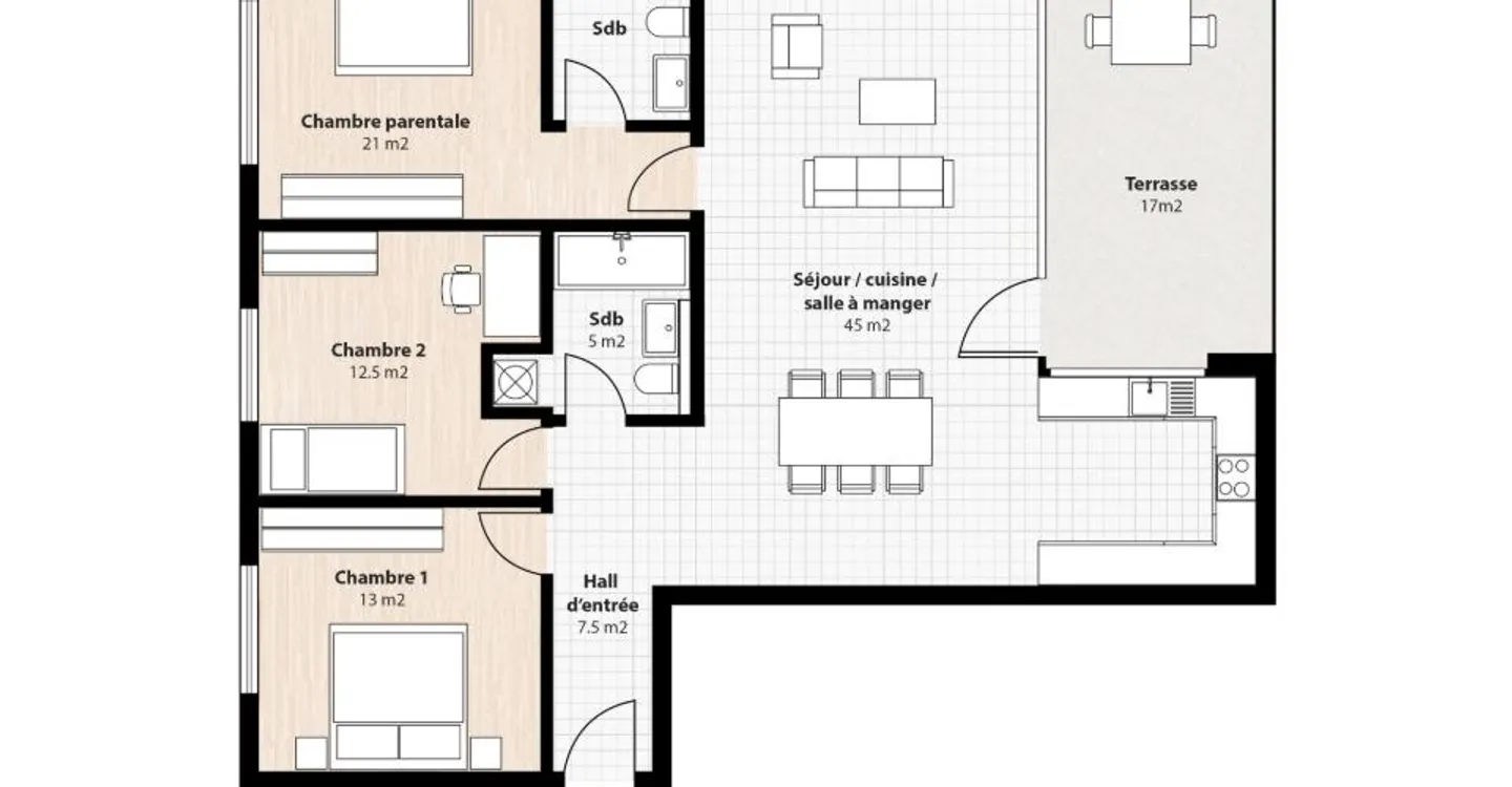 ***VENDU*** Spacieux appartement moderne de 4,5 pièces - Photo 9 sur 9