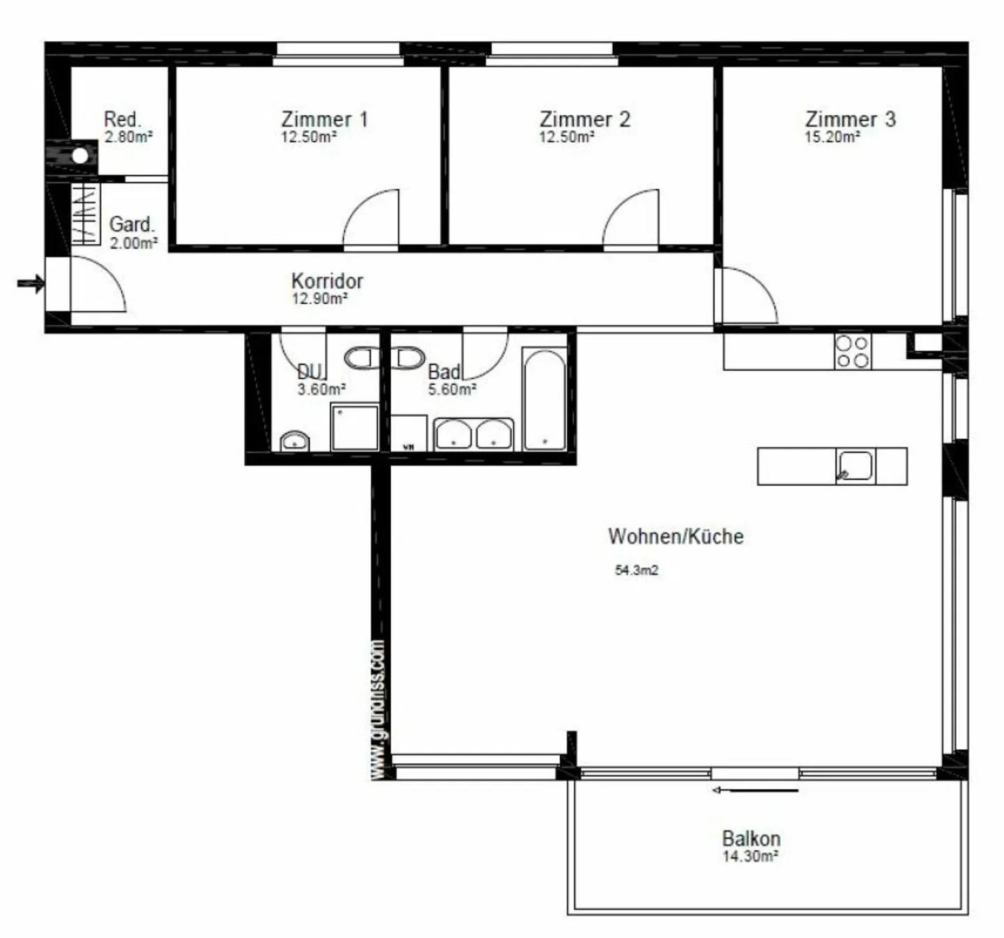 Appartement attrayant de 4½ pièces avec belle vue - Photo 10 sur 10