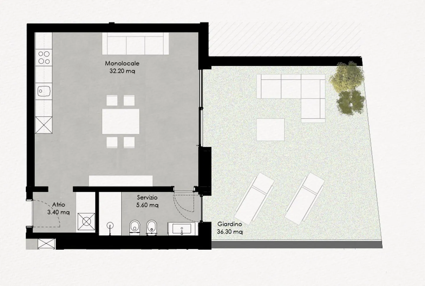 4A - Studio avec Jardin, Residenza Lumino Locarno Monti - Photo 7 sur 7