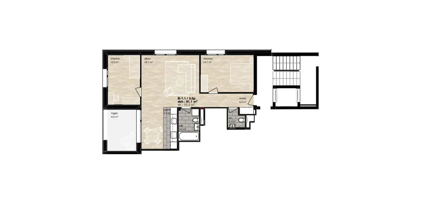 Jahresmiete: neue Wohnung im Herzen des Dorfes Montana - Foto 1 von 2