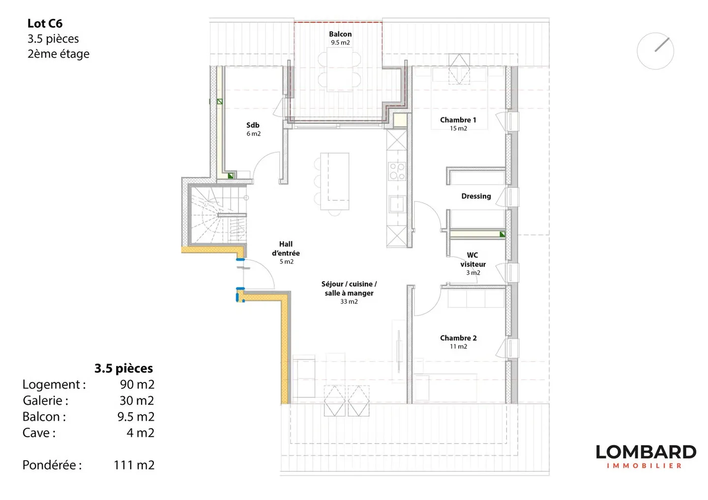 Wohnung mit 3.5 Zimmern und 90 m² mit ausgebautem Dachboden von 30 m² - Foto 12 von 13
