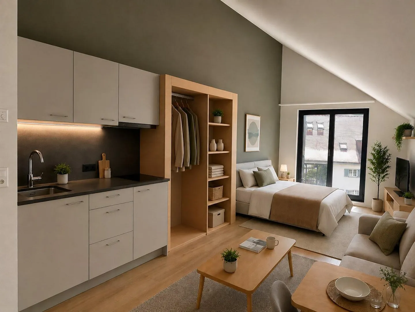 Modern 1½-room apartment with private kitchenette, incl. electricity and Wi-Fi - Photo 2 of 9