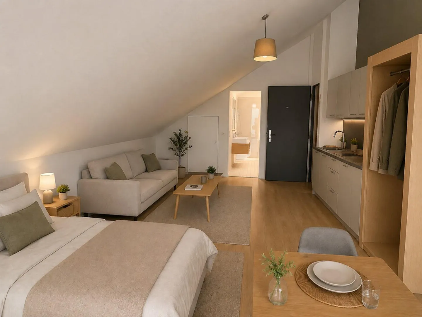 Modern 1½-room apartment with private kitchenette, incl. electricity and Wi-Fi - Photo 3 of 9