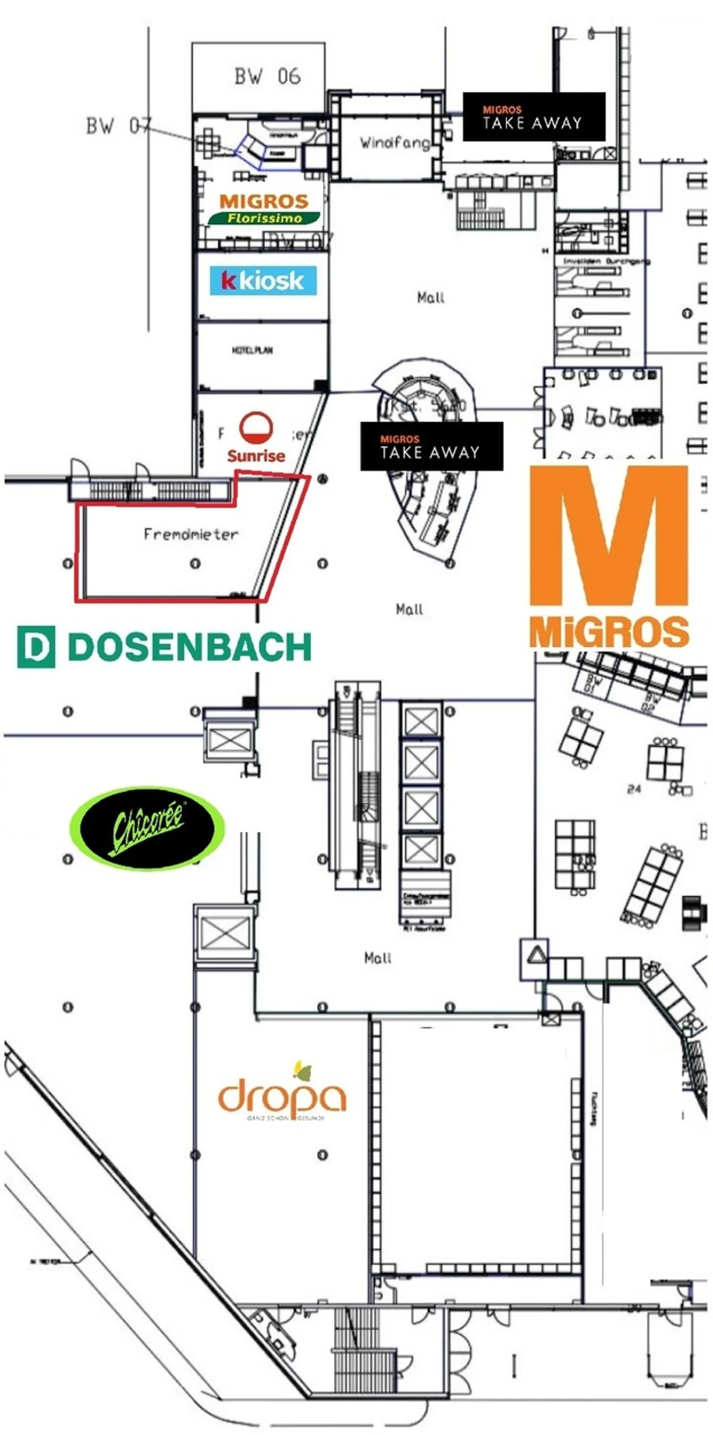 Espace de vente d'environ 100m² dans le centre commercial - Migros MParc Basel - Photo 7 sur 8