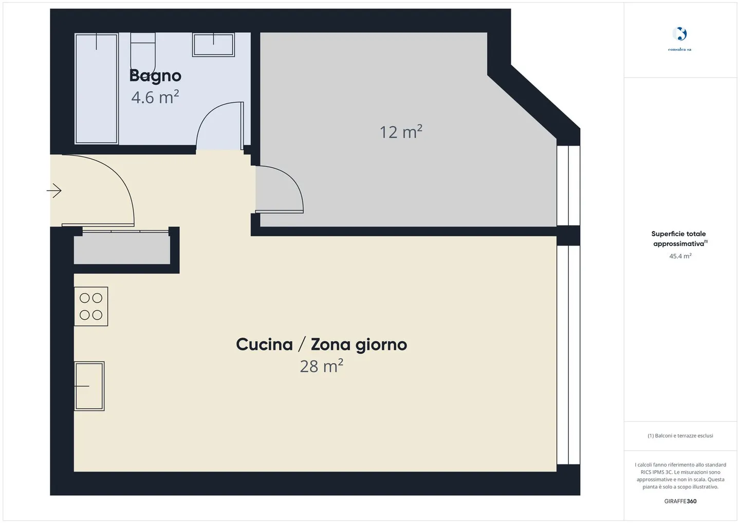 BARBENGO - TWO AND A HALF ROOM APARTMENT FOR RENT - Photo 2 of 2