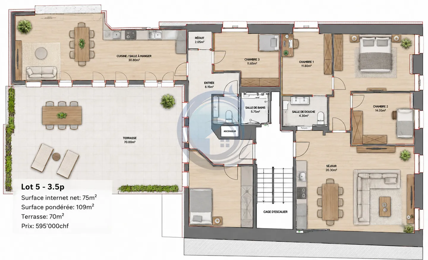 APPARTEMENTS DE 3  ET 4 PIÈCES AU CENTRE DE CHÂTEL-ST-DENIS - Photo 15 sur 19