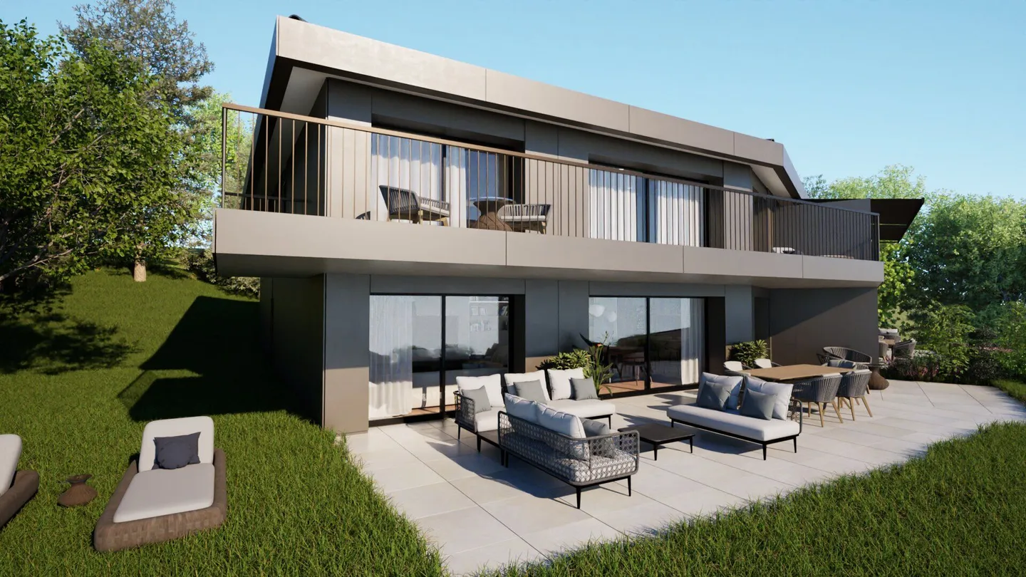 Superbe duplex de 5.5 pièces avec grand jardin et dégagement sur le lac Léman - Foto 2 di 8