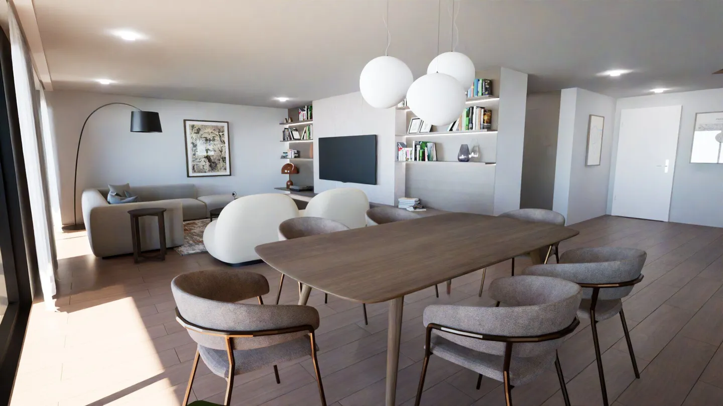 Superbe duplex de 5.5 pièces avec grand jardin et dégagement sur le lac Léman - Foto 4 di 8
